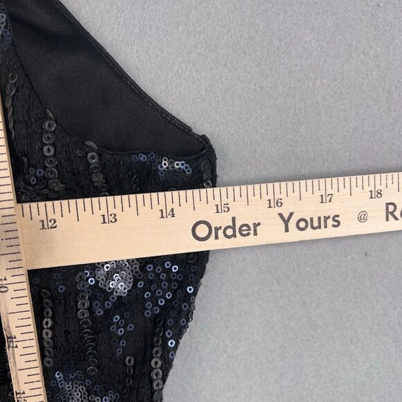 Cache Dress Womens 6 Small Blue Black Sequin Sparkle Evening Party Glam - Picture 9 of 13